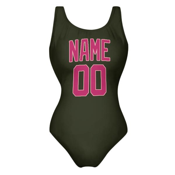 Maillot de bain personnalisé rose olive foncé