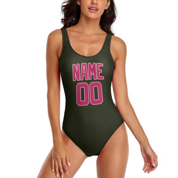 Maillot de bain personnalisé rose olive foncé
