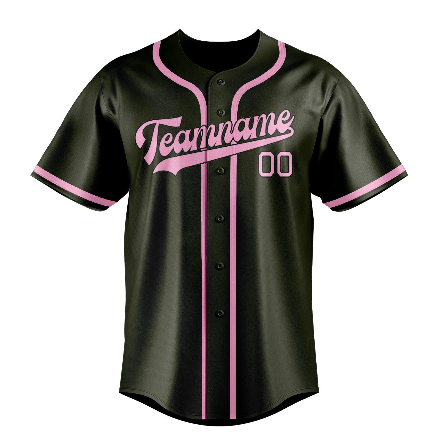 Benutzerdefiniertes Professionelles Dunkles Oliv Rosa Baseballtrikot