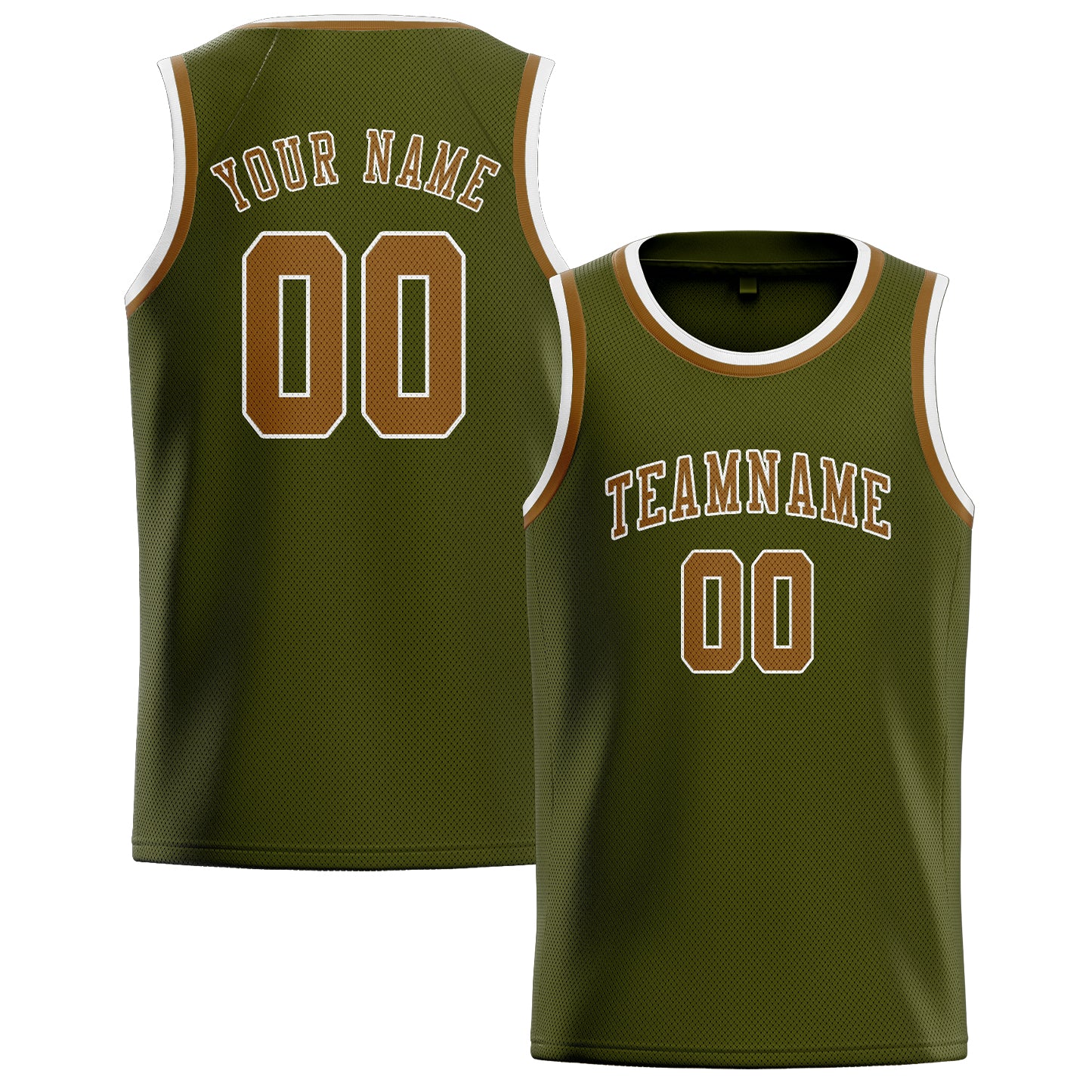 Benutzerdefiniertes Professionelles Dunkles Oliv Khaki Basketballtrikot