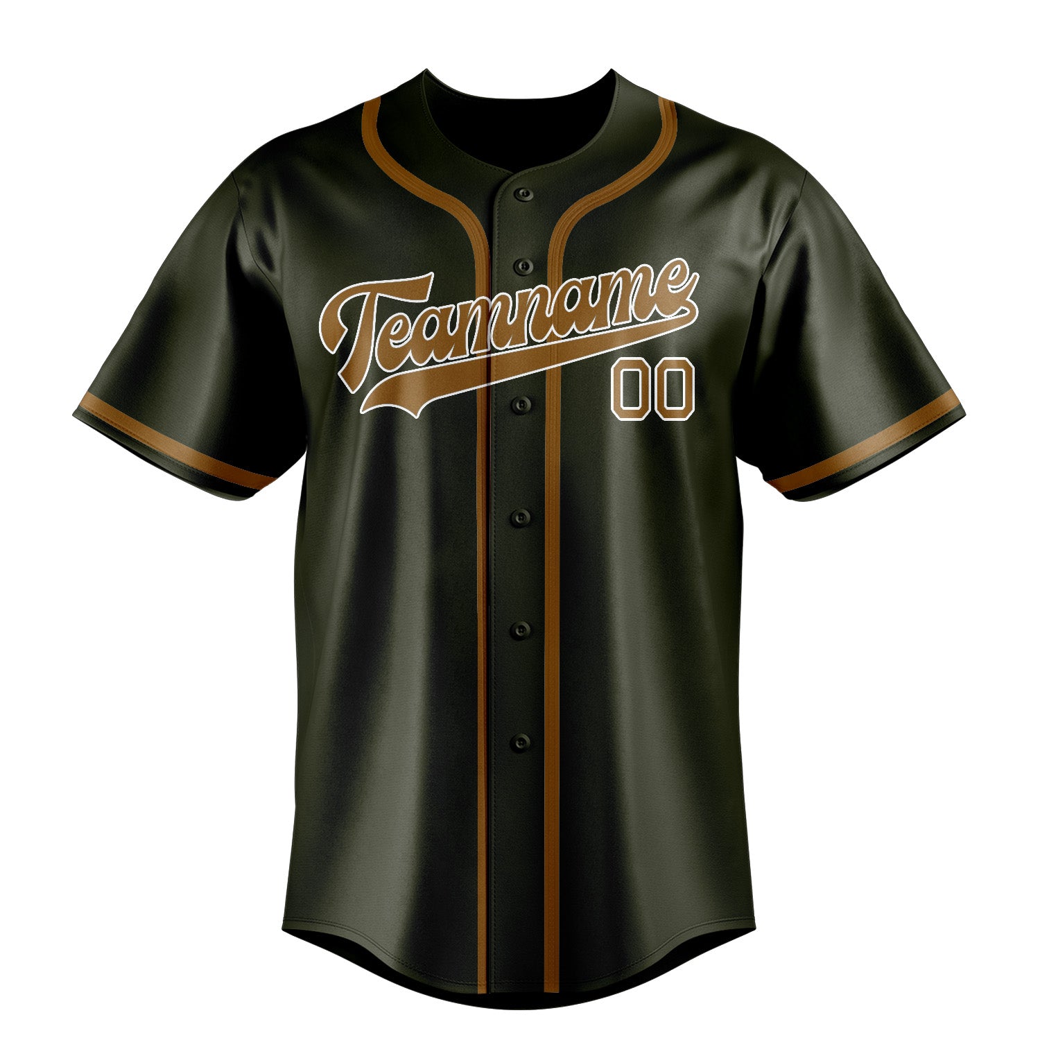 Benutzerdefiniertes Professionelles Dunkles Oliv Khaki Baseballtrikot