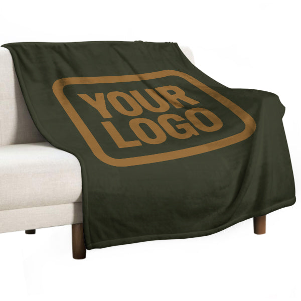 Coperta personalizzata color verde oliva scuro e cachi