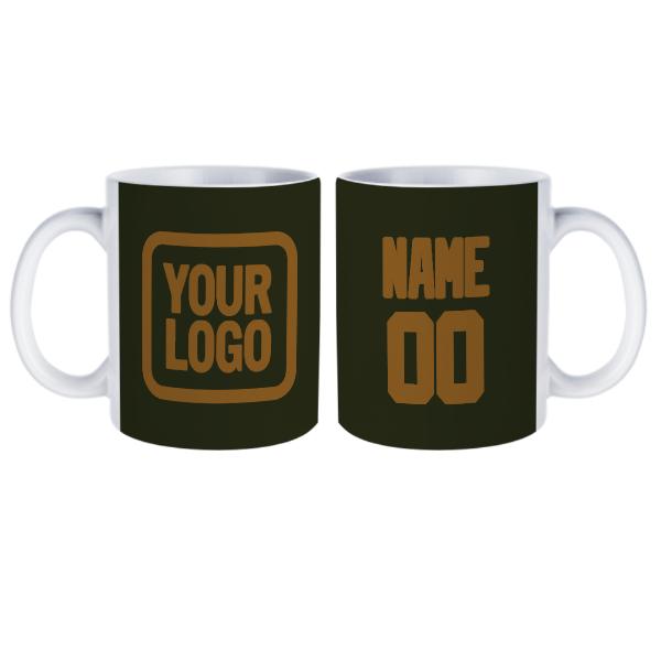 Tazza personalizzata color verde oliva scuro e cachi
