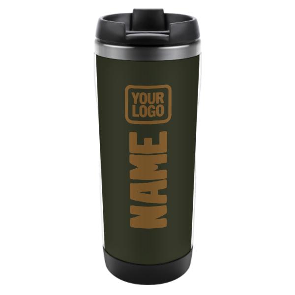 Maßgeschneidertes Dunkles Oliv Khaki Edelstahlbecher