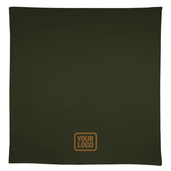 Tovaglia quadrata su misura color verde oliva scuro e cachi