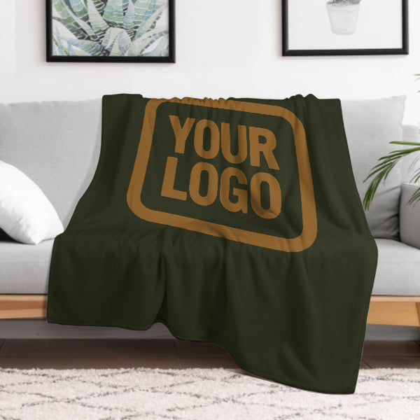 Coperta personalizzata color verde oliva scuro e cachi