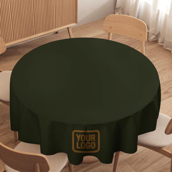 Maßgeschneidertes Dunkles Oliv Khaki Runde Tischdecke