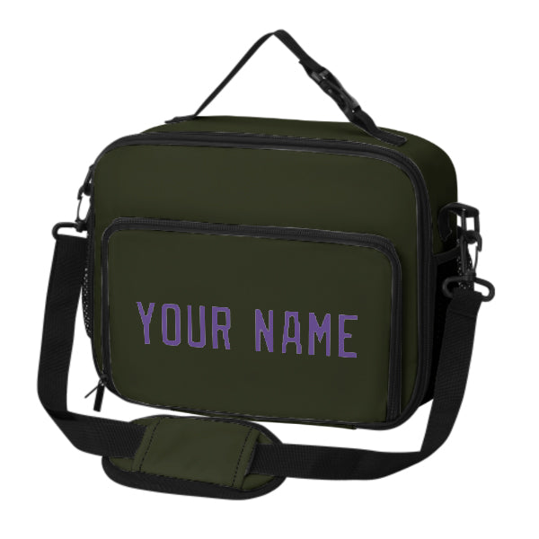 Maßgeschneidertes Dunkles Oliv Light Purple Lunch-Tasche