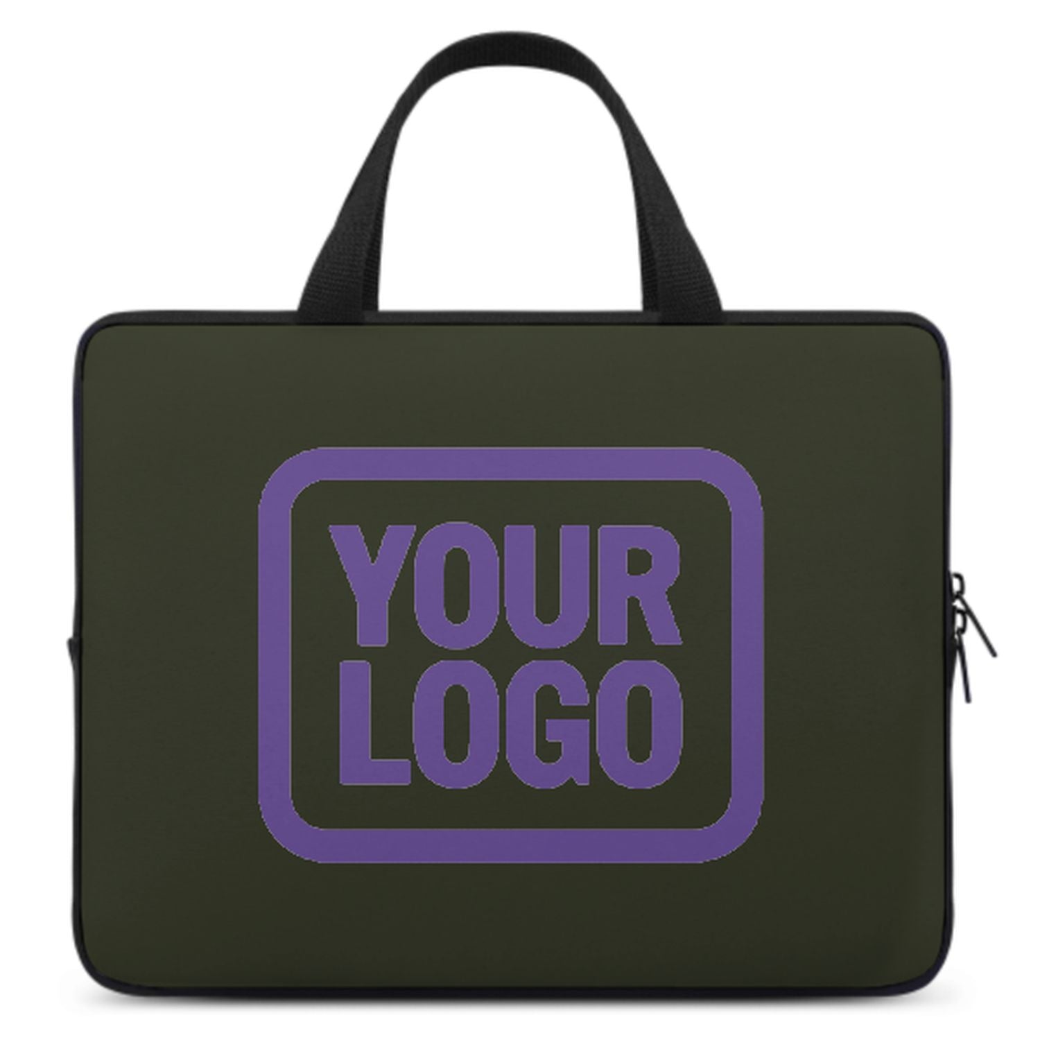 Maßgeschneidertes Dunkles Oliv Light Purple Laptop Tasche