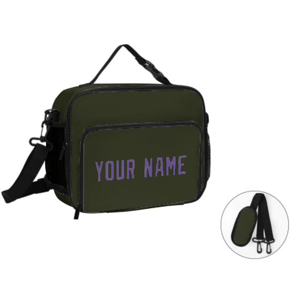 Maßgeschneidertes Dunkles Oliv Light Purple Lunch-Tasche
