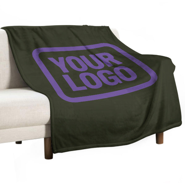 Coperta personalizzata color oliva scuro e lavanda