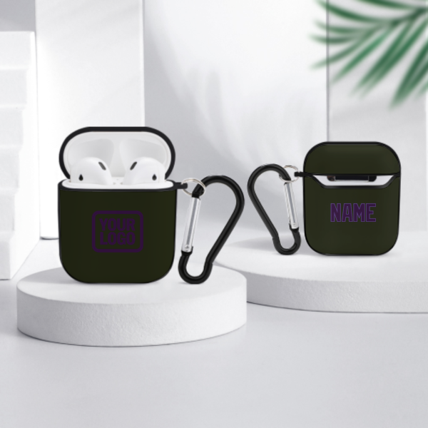 Maßgeschneidertes Dunkles Oliv Lila AirPods-Hülle