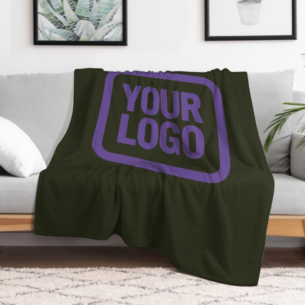 Coperta personalizzata color oliva scuro e lavanda