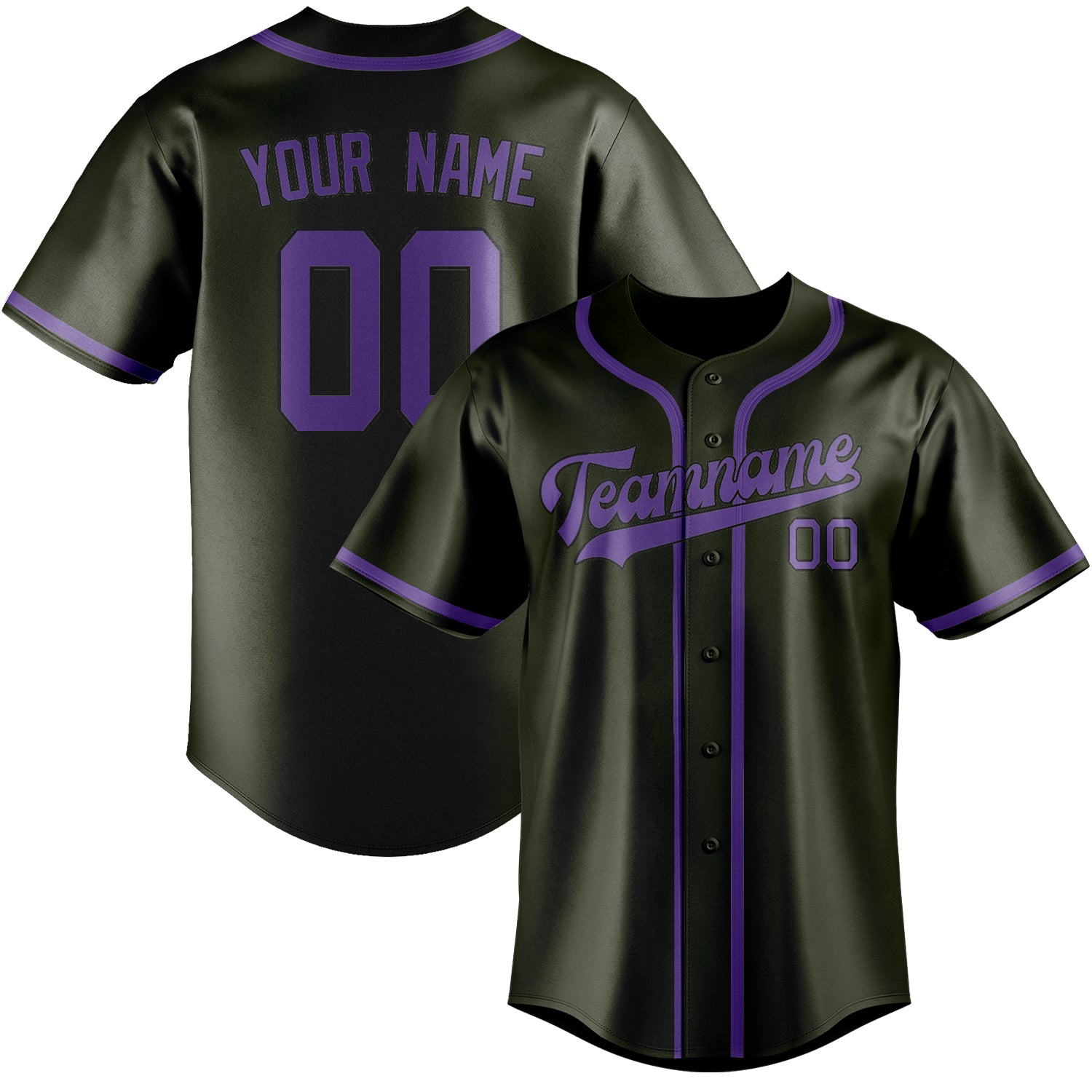 Benutzerdefiniertes Professionelles Dunkles Oliv Lavendel Baseballtrikot