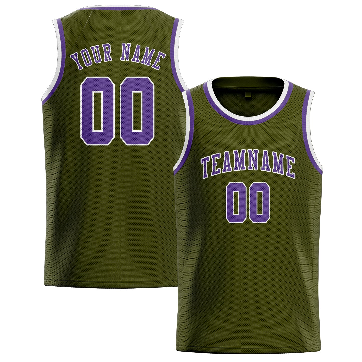 Benutzerdefiniertes Professionelles Dunkles Oliv Lavendel Basketballtrikot