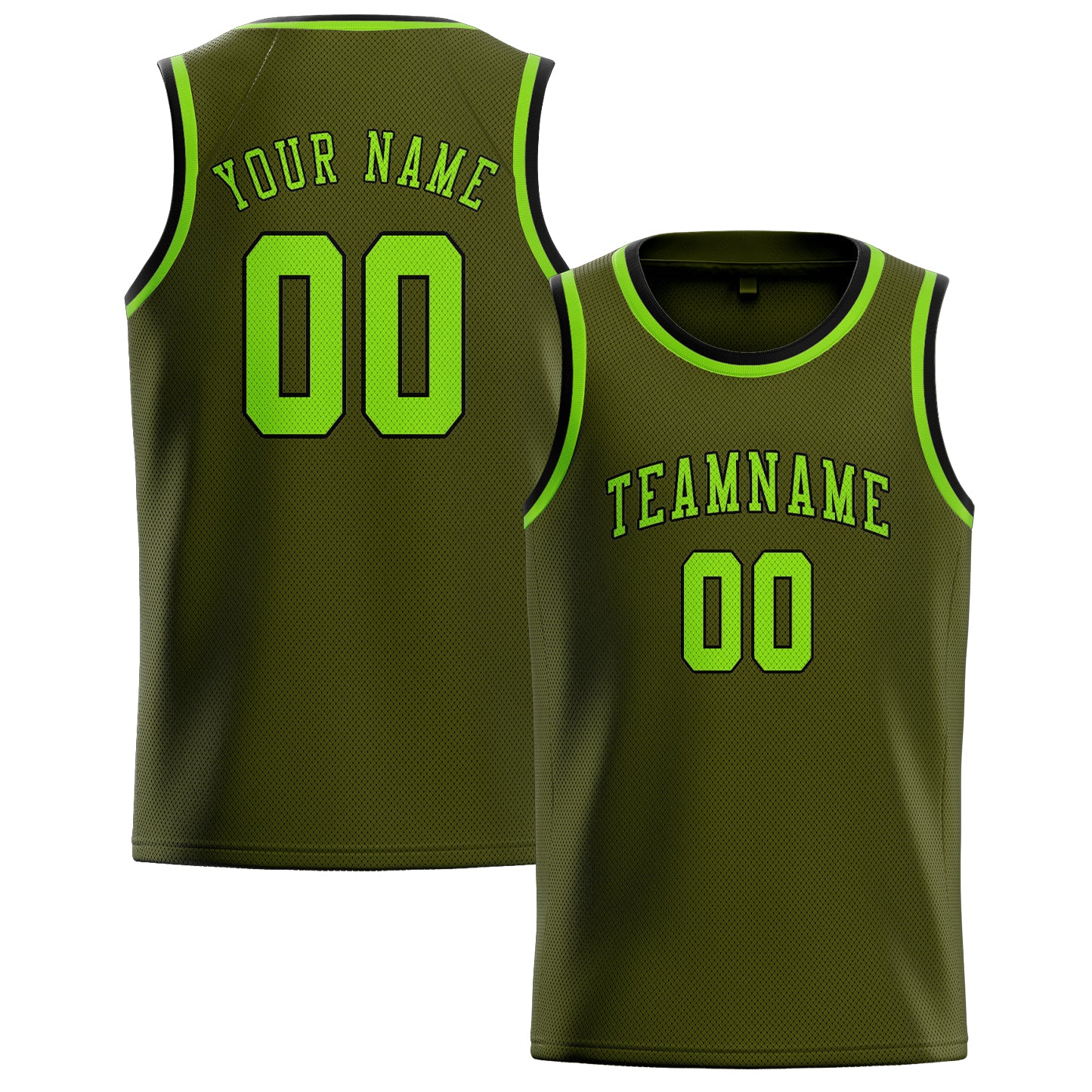 Benutzerdefiniertes Professionelles Dunkles Oliv Smaragdgrün Basketballtrikot