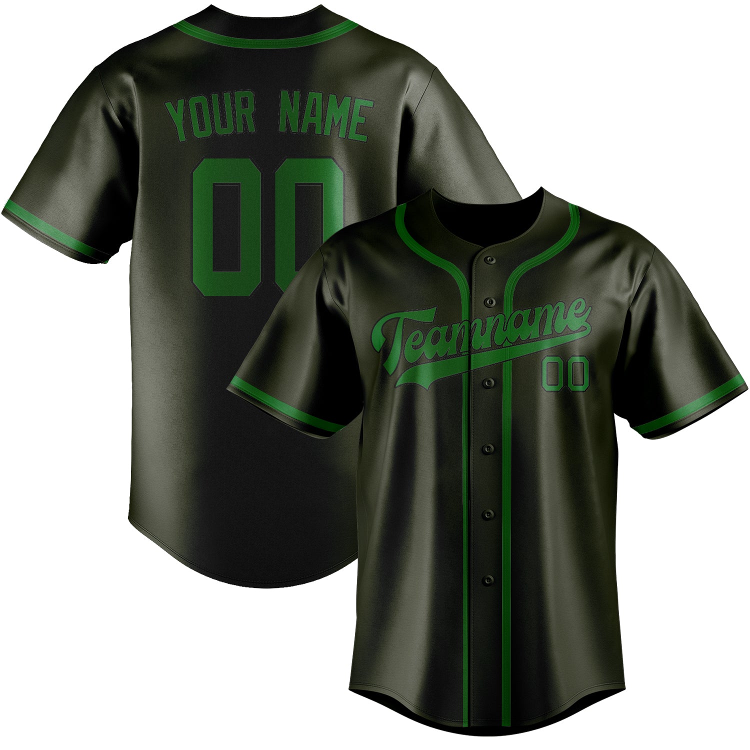 Benutzerdefiniertes Professionelles Dunkles Oliv Smaragdgrün Baseballtrikot
