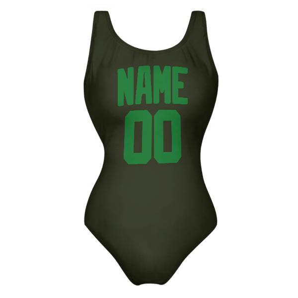 Maillot de bain vert émeraude olive foncé sur mesure