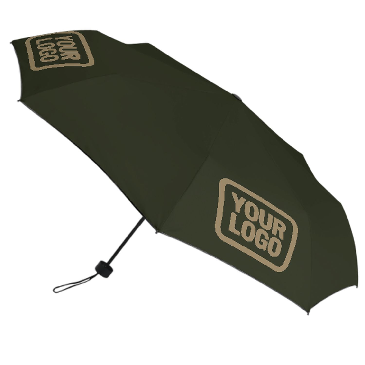 Maßgeschneidertes Dunkles Oliv Hellkhaki Automatik-Regenschirm