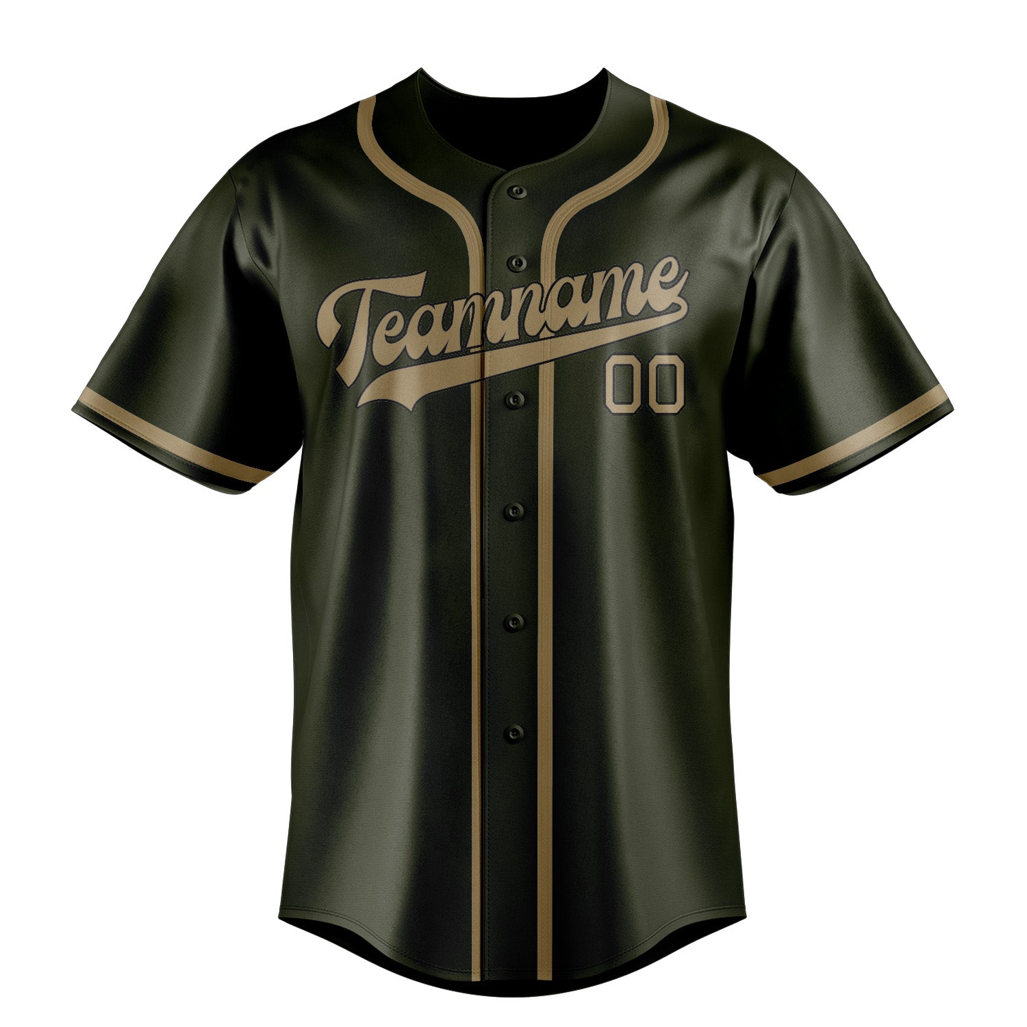 Benutzerdefiniertes Professionelles Dunkles Oliv Hellkhaki Baseballtrikot