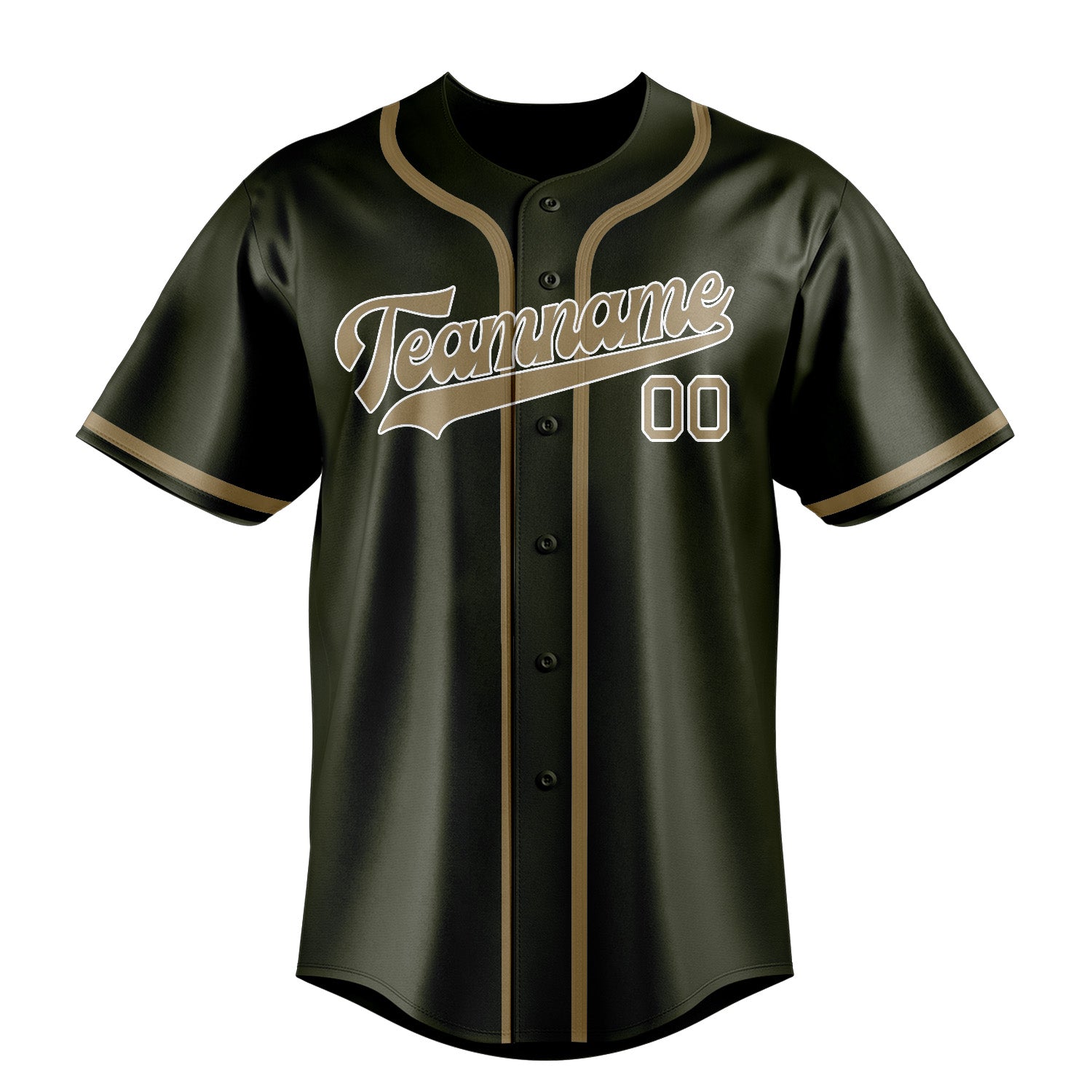 Benutzerdefiniertes Professionelles Dunkles Oliv Hellkhaki Baseballtrikot