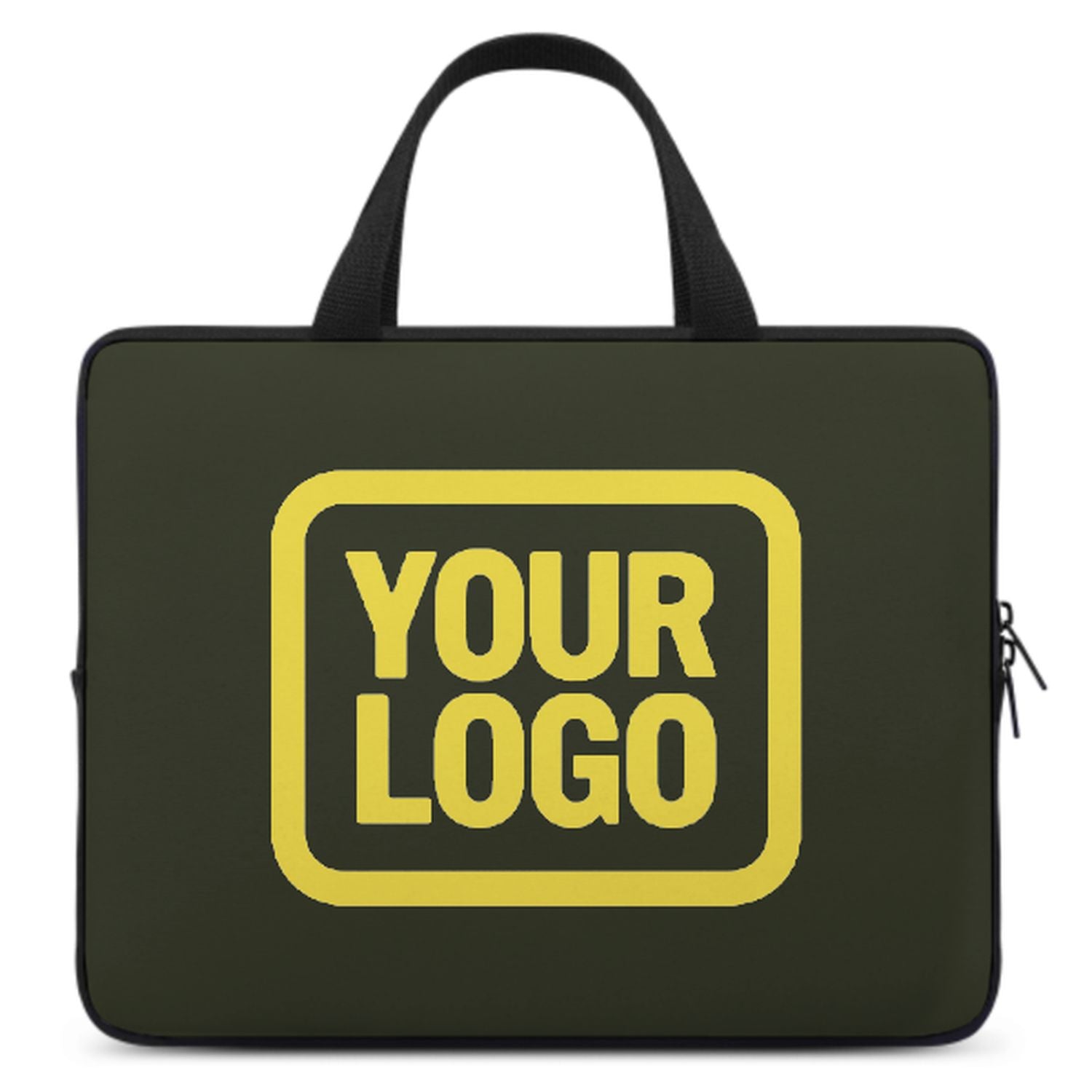 Maßgeschneidertes Dunkles Oliv Light Yellow Laptop Tasche