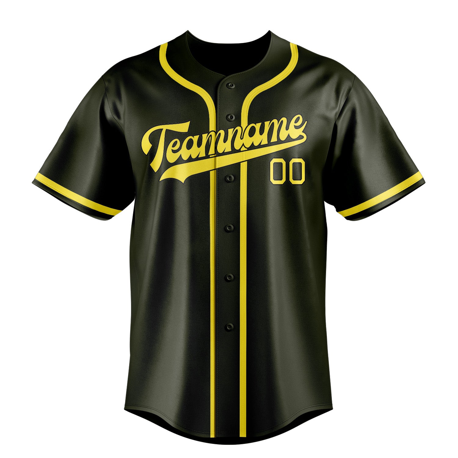 Benutzerdefiniertes Professionelles Dunkles Oliv Blassgelb Baseballtrikot
