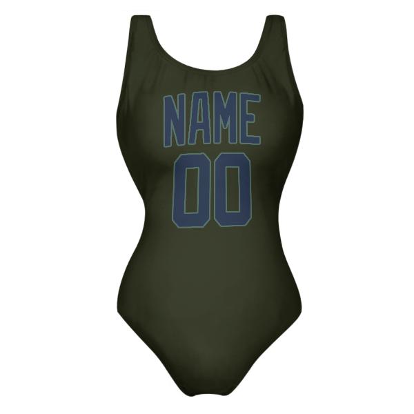 Maillot de bain bleu marine olive foncé sur mesure