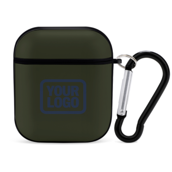 Maßgeschneidertes Dunkles Oliv Marineblau AirPods-Hülle