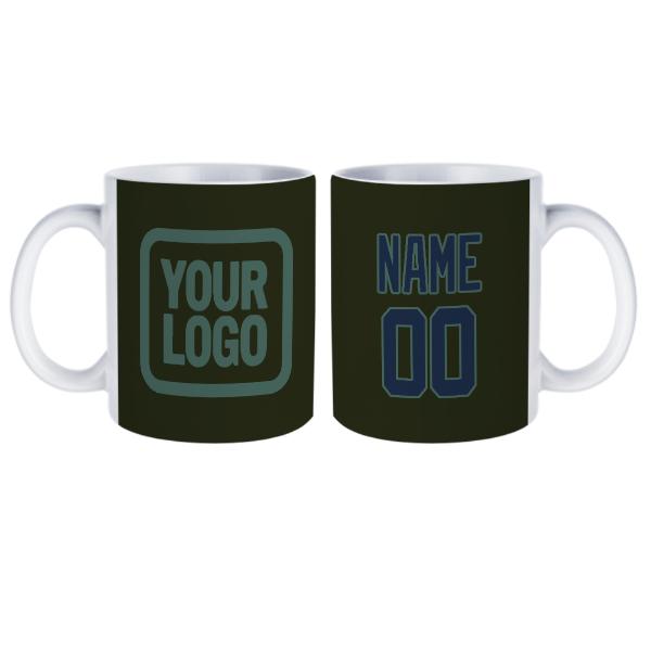Tazza personalizzata verde oliva scuro blu navy