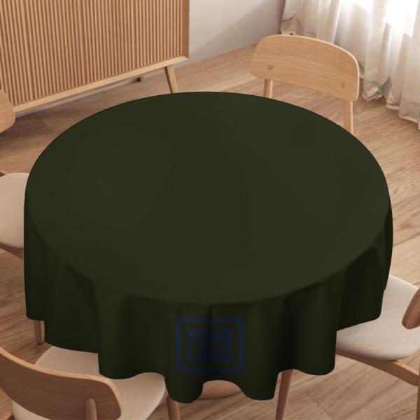 Maßgeschneidertes Dunkles Oliv Marineblau Runde Tischdecke