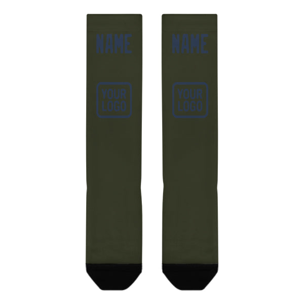 Maßgeschneidertes Dunkles Oliv Marineblau Kniestrümpfe