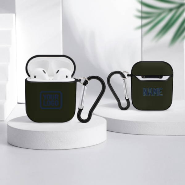 Maßgeschneidertes Dunkles Oliv Marineblau AirPods-Hülle