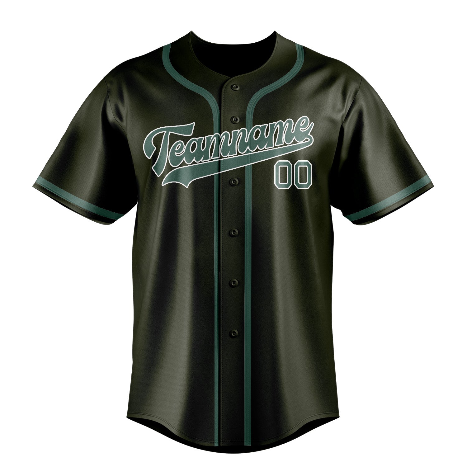 Benutzerdefiniertes Professionelles Dunkles Oliv Blaugrün Baseballtrikot