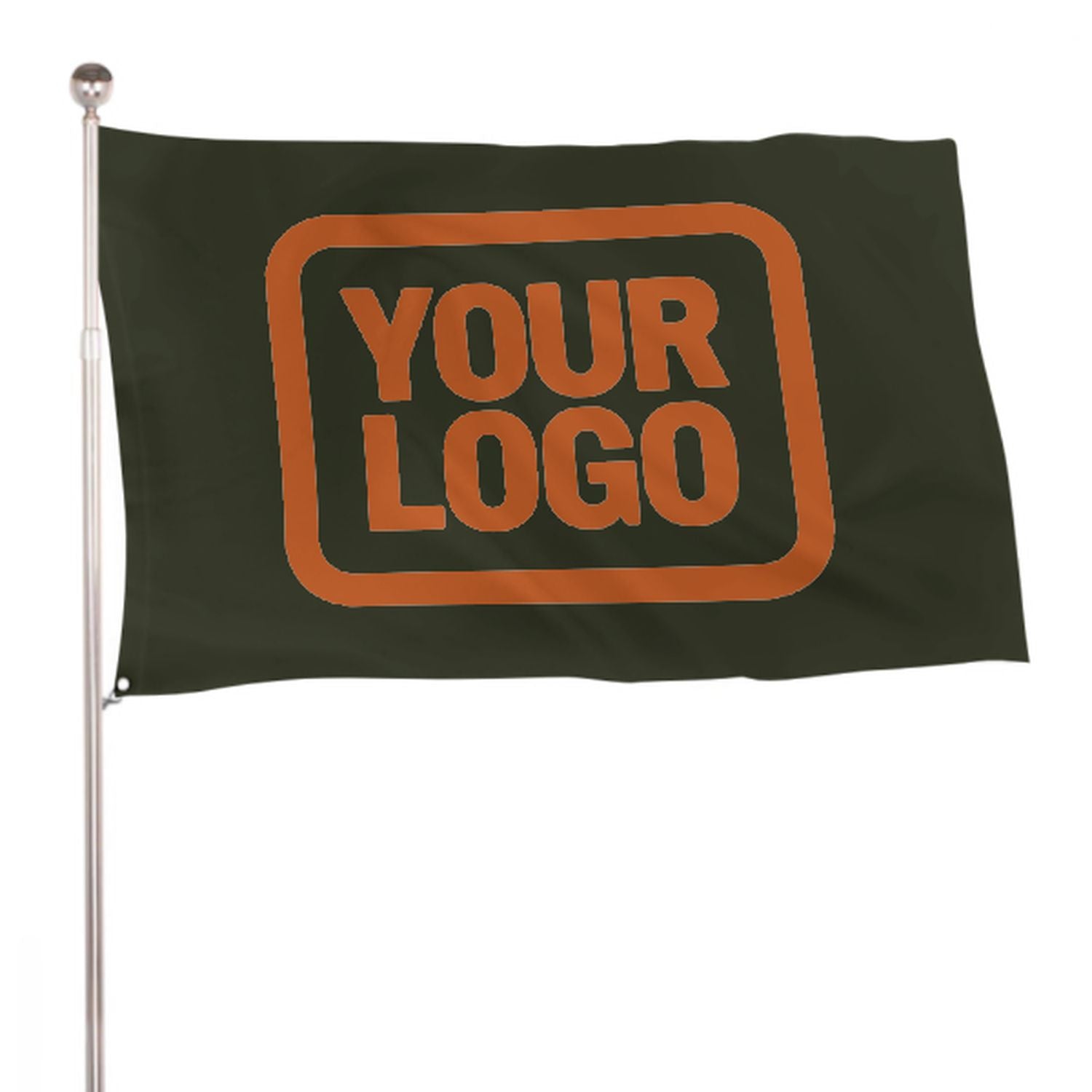 Maßgeschneidertes Dunkles Oliv Orange Flagge