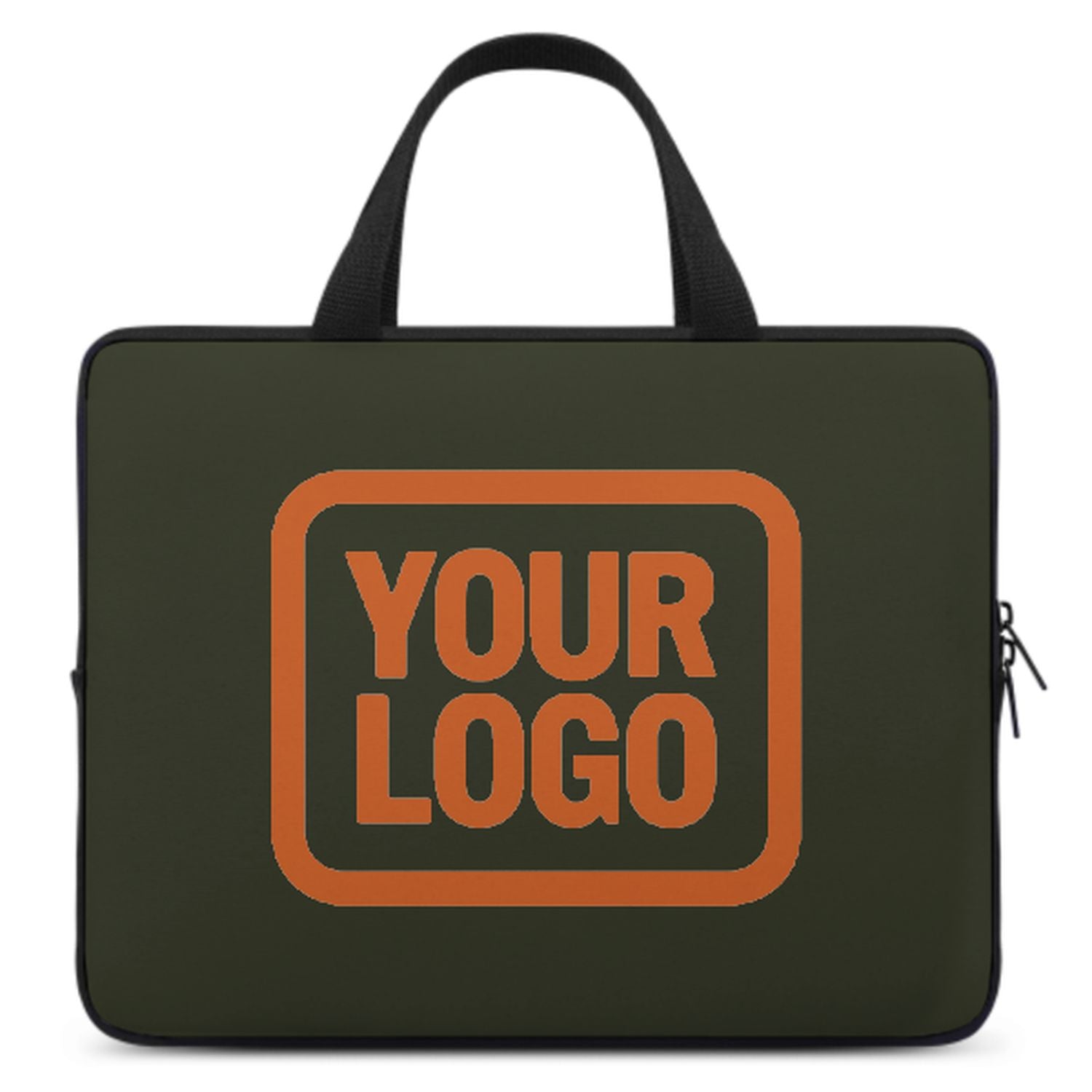 Maßgeschneidertes Dunkles Oliv Orange Laptop Tasche