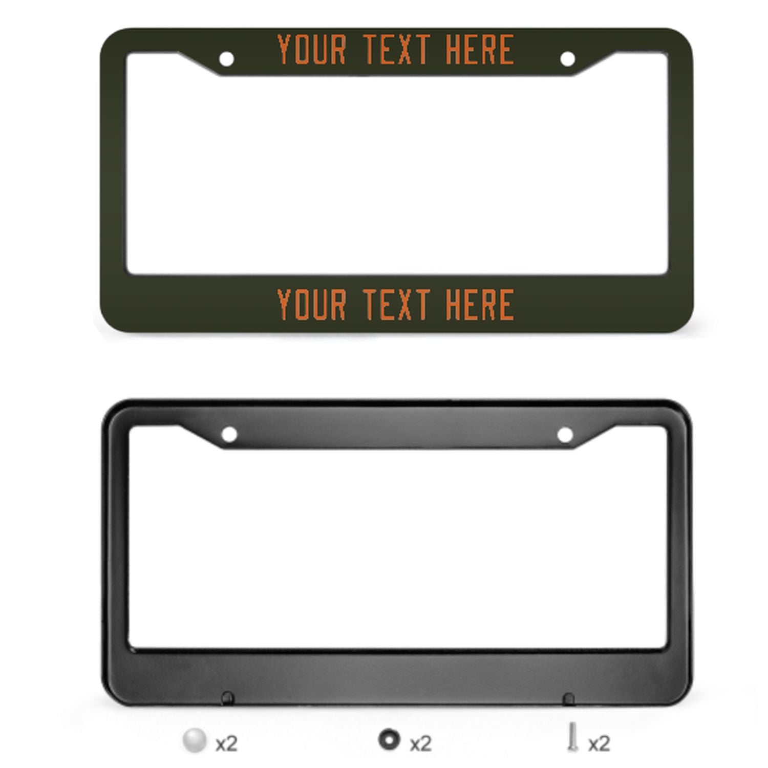 Cornice per targa personalizzata color arancione oliva scuro