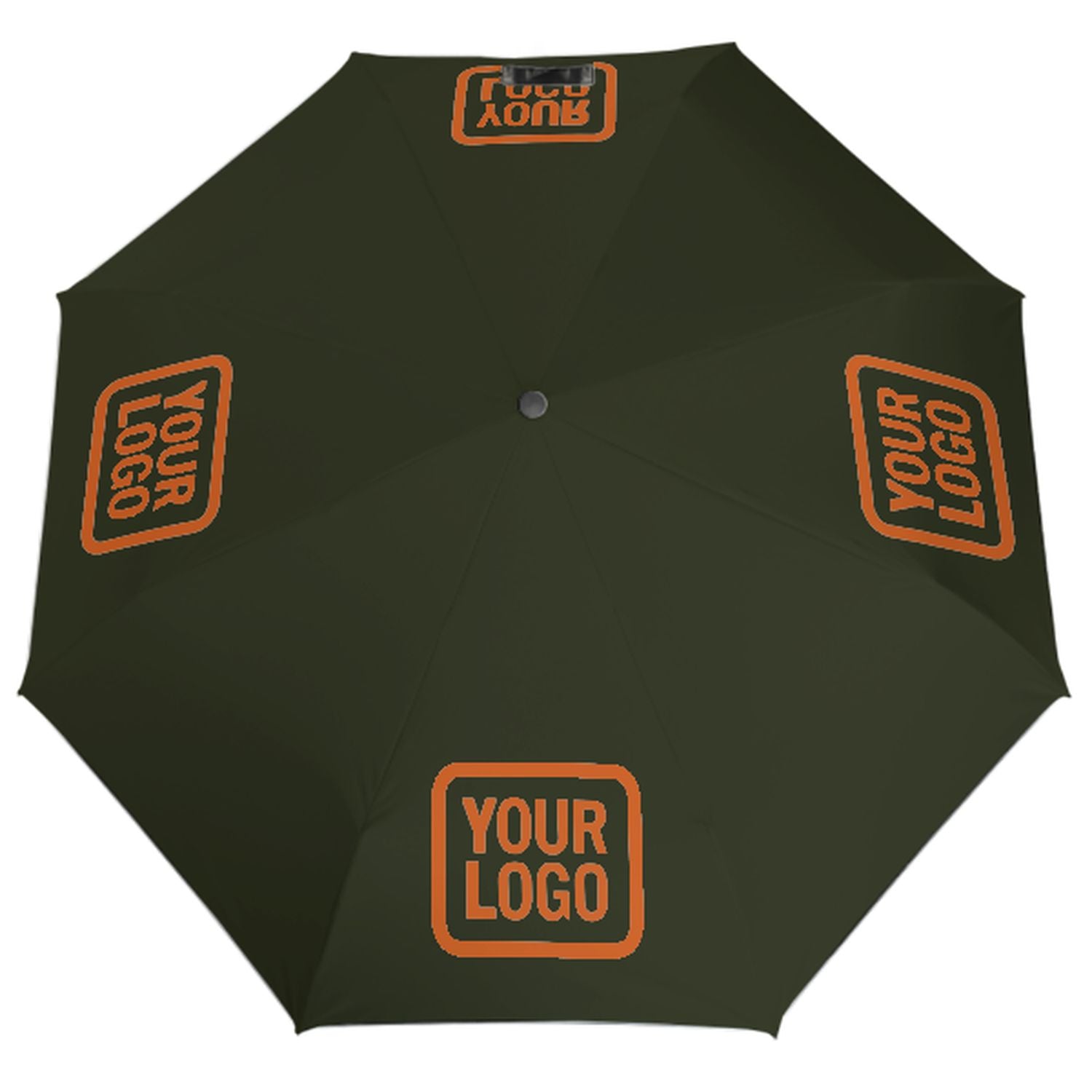 Maßgeschneidertes Dunkles Oliv Orange Automatik-Regenschirm