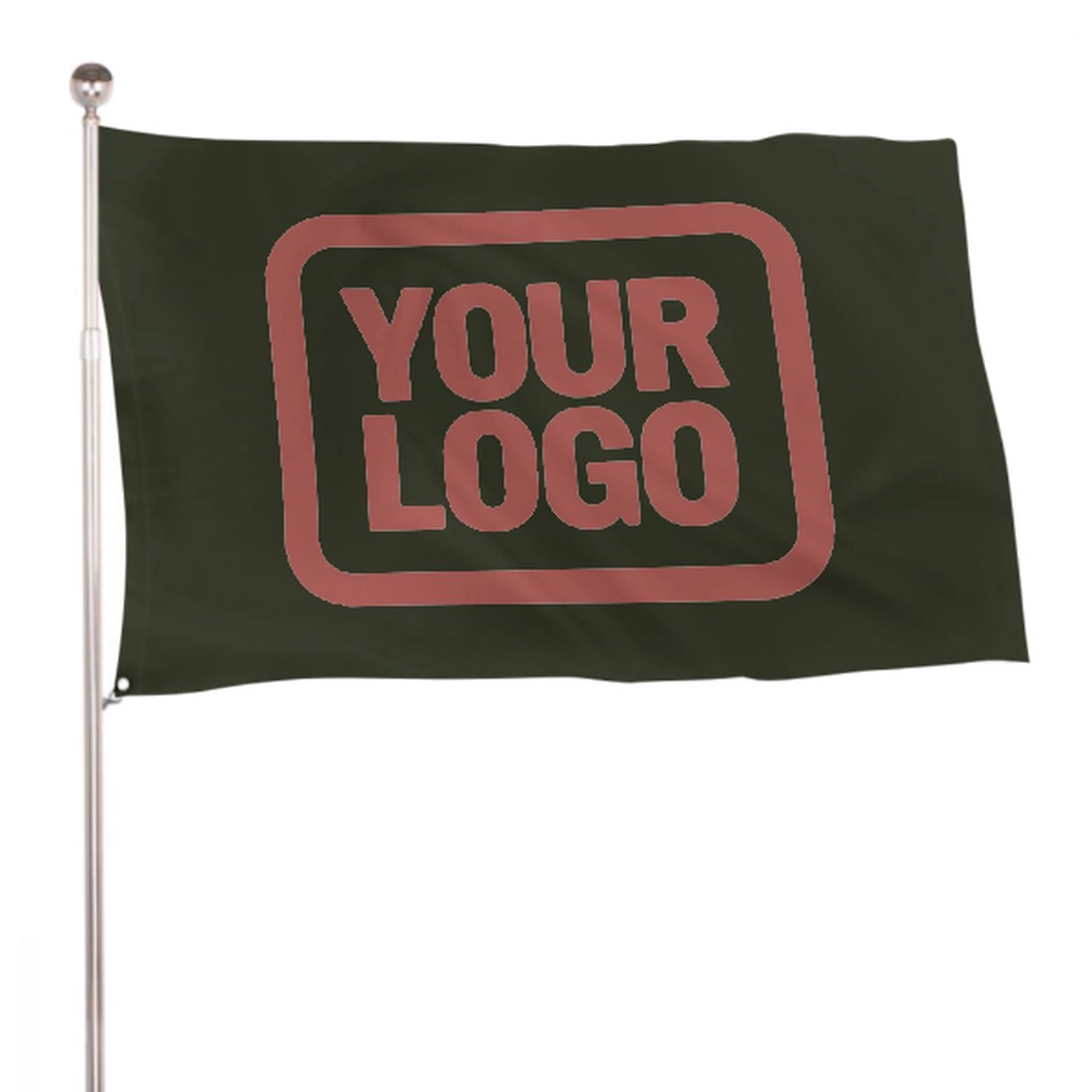 Maßgeschneidertes Dunkles Oliv Kupferrose Flagge