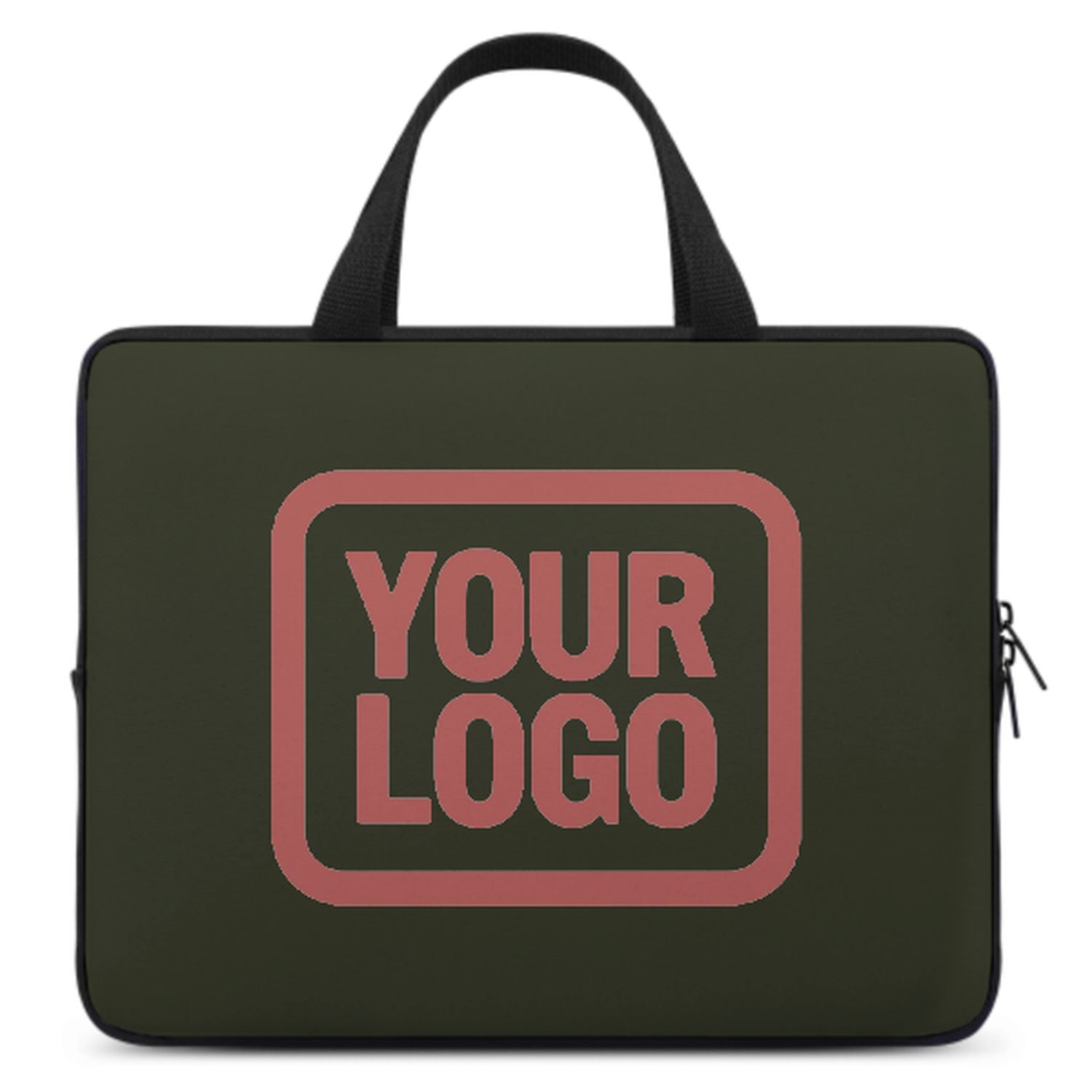 Maßgeschneidertes Dunkles Oliv Copper Rose Laptop Tasche