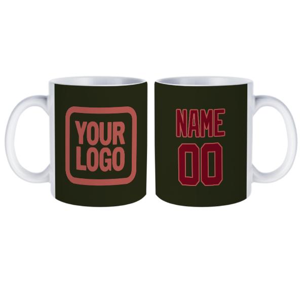 Tazza personalizzata color oliva scuro cremisi
