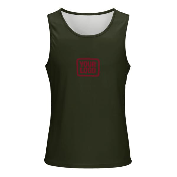 Maßgeschneidertes Dunkles Oliv Karmesinrot Herren Tanktop