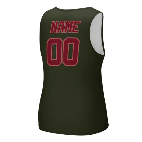 Maßgeschneidertes Dunkles Oliv Karmesinrot Herren Tanktop