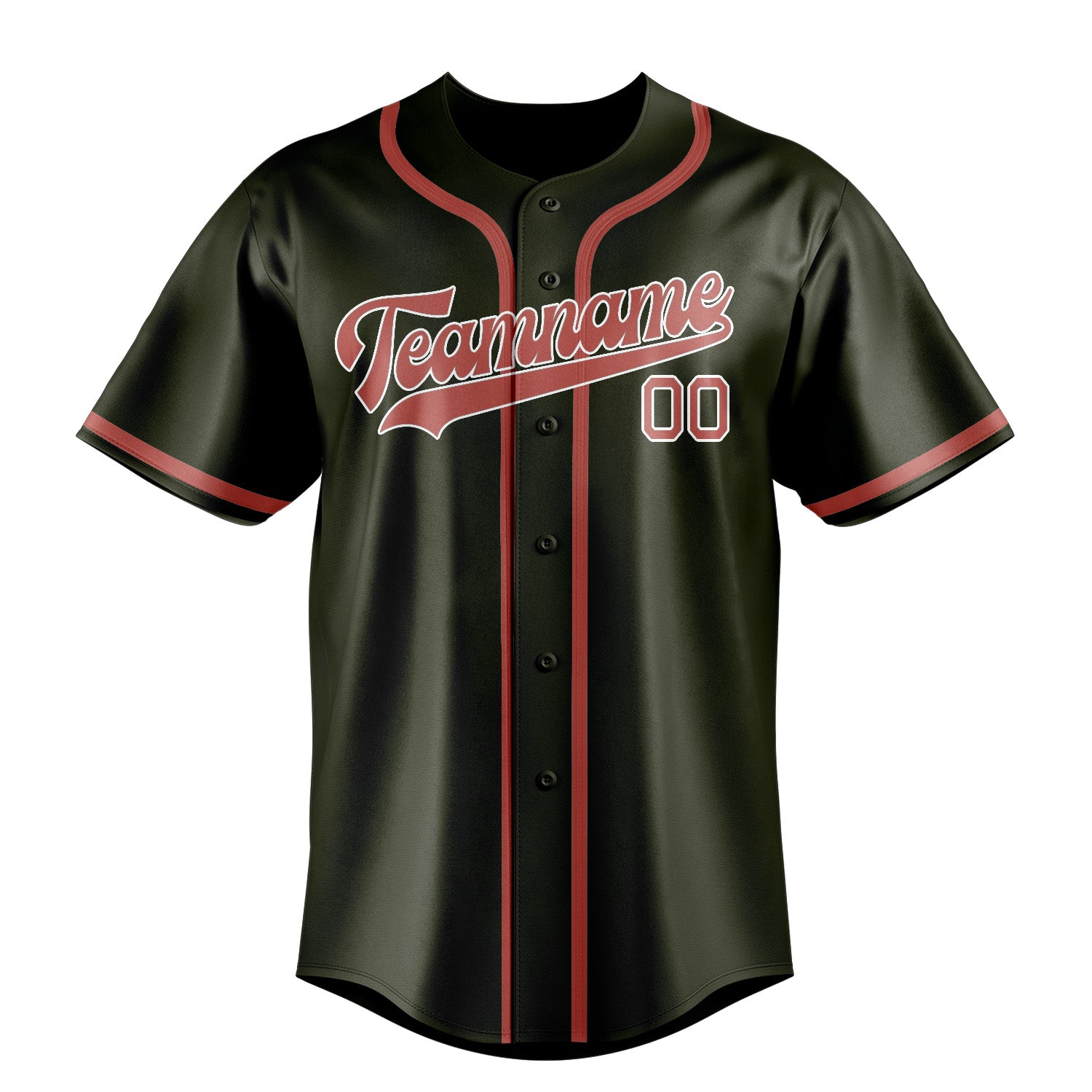 Benutzerdefiniertes Professionelles Dunkles Oliv Kupferrose Baseballtrikot