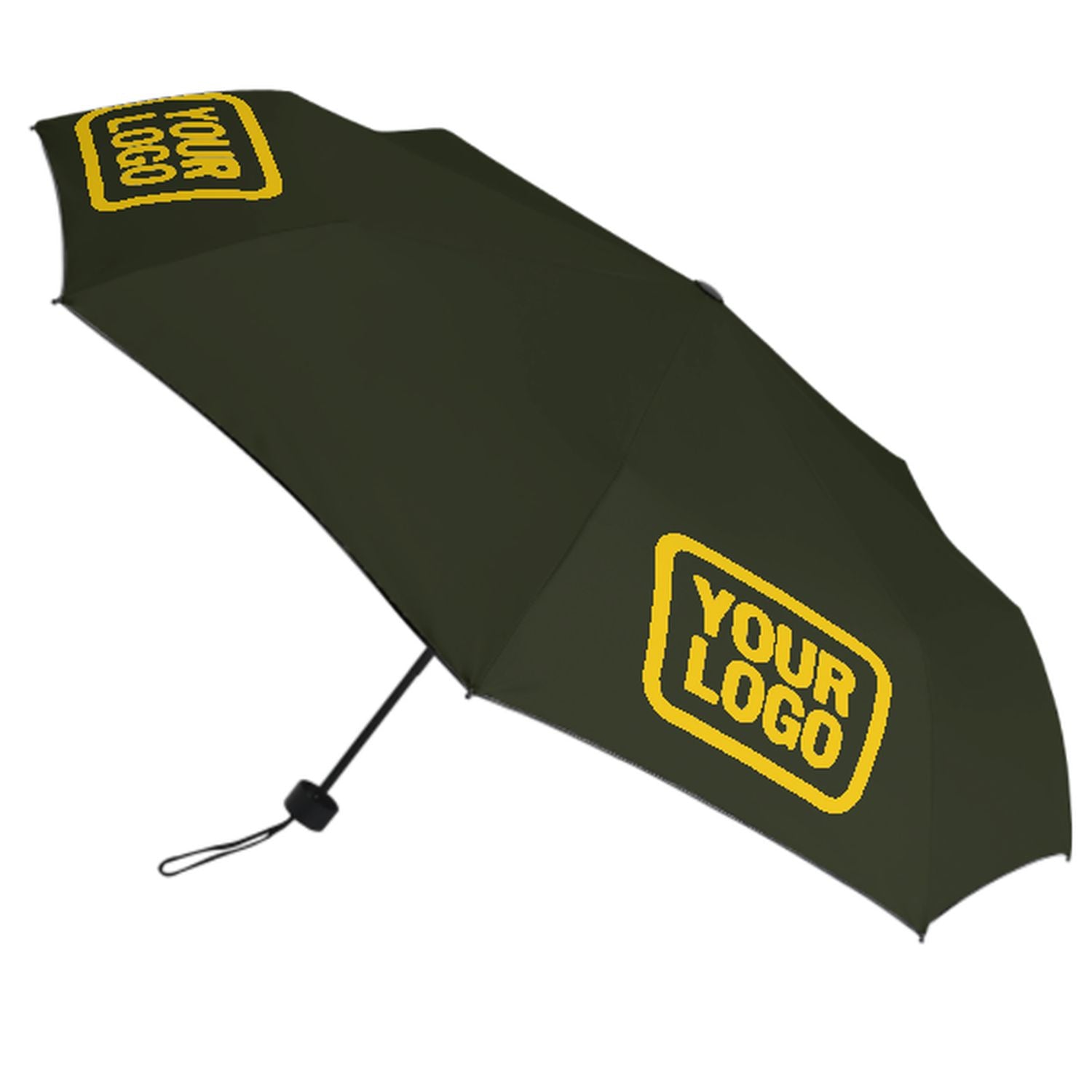 Maßgeschneidertes Dunkles Oliv Gold Automatik-Regenschirm