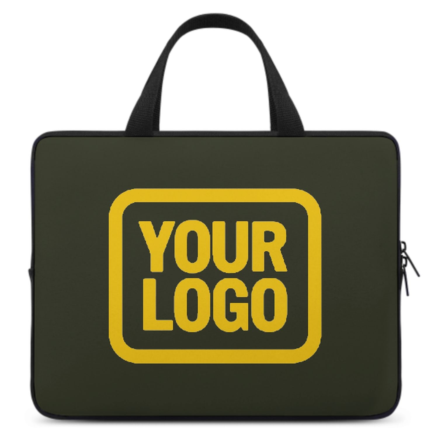 Maßgeschneidertes Dunkles Oliv Gold Laptop Tasche