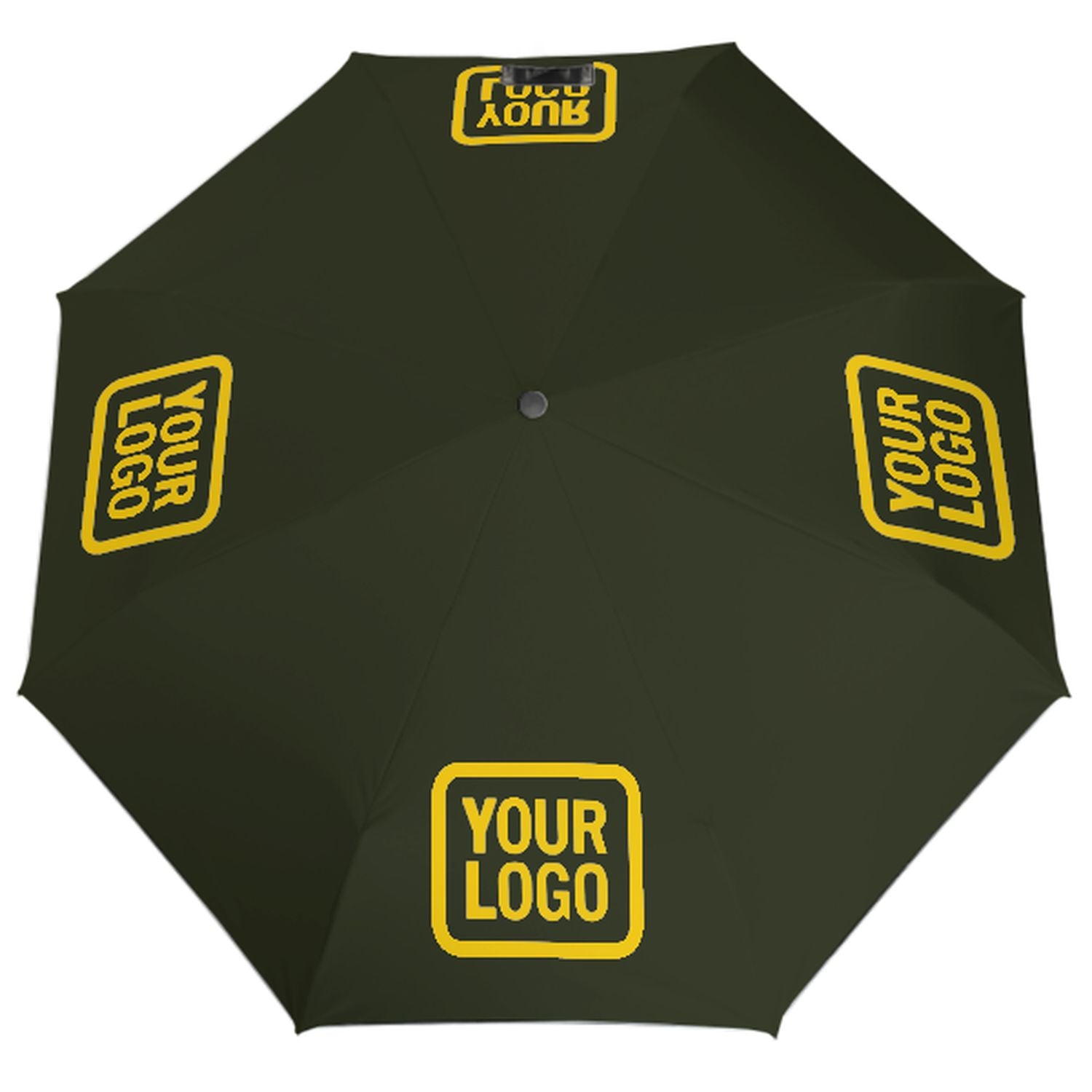 Maßgeschneidertes Dunkles Oliv Gold Automatik-Regenschirm