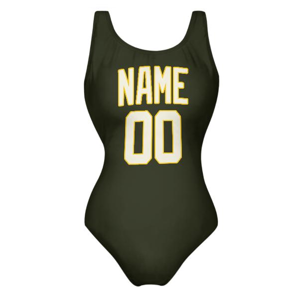 Maillot de bain beige olive foncé sur mesure