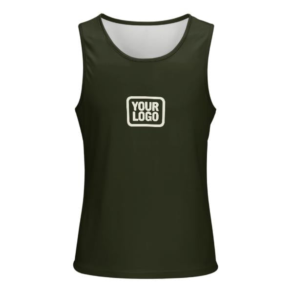 Maßgeschneidertes Dunkles Oliv Beige Herren Tanktop