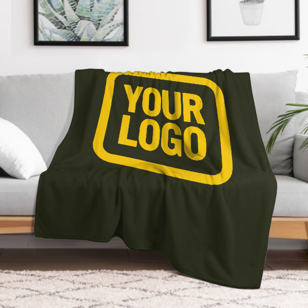 Coperta personalizzata color oliva scuro e oro